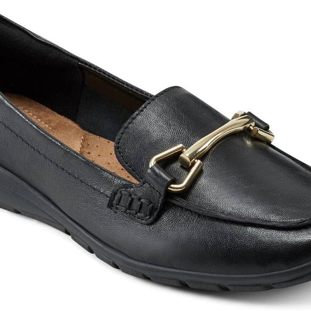 Easy Spirit Black Loafer with Gold Buckle